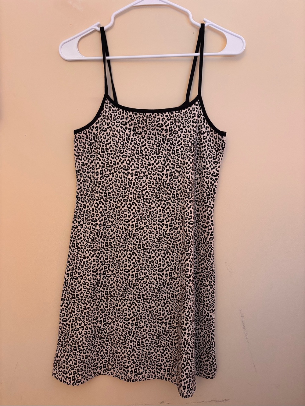 H&M Beige and Black Leopard-Print Mini Slip Dress